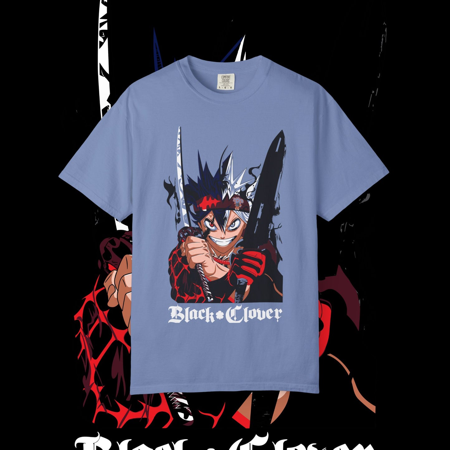 Black Clover Asta Demon Form Red Black Flame Unisex T-shirt, Anime Shirt, Manga Tee, Japanese Graphic Top, Cosplay Costume, Otaku Clothing