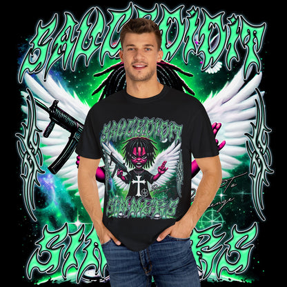 Sinners Green Unisex Garment-Dyed T-shirt