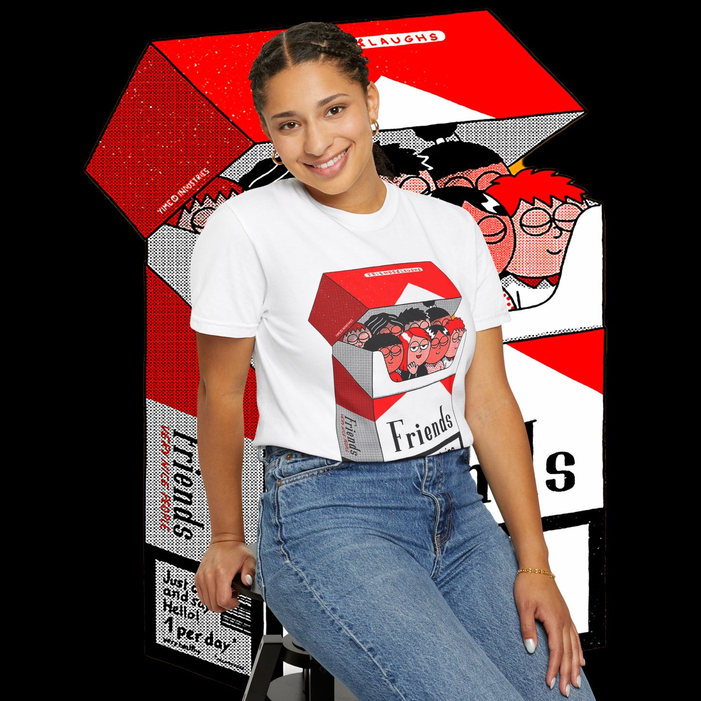 Friends-Themed T-Shirt, Unisex Tee, Garment-Dyed Shirt, TV Show Fan Gift, Vintage Style Top