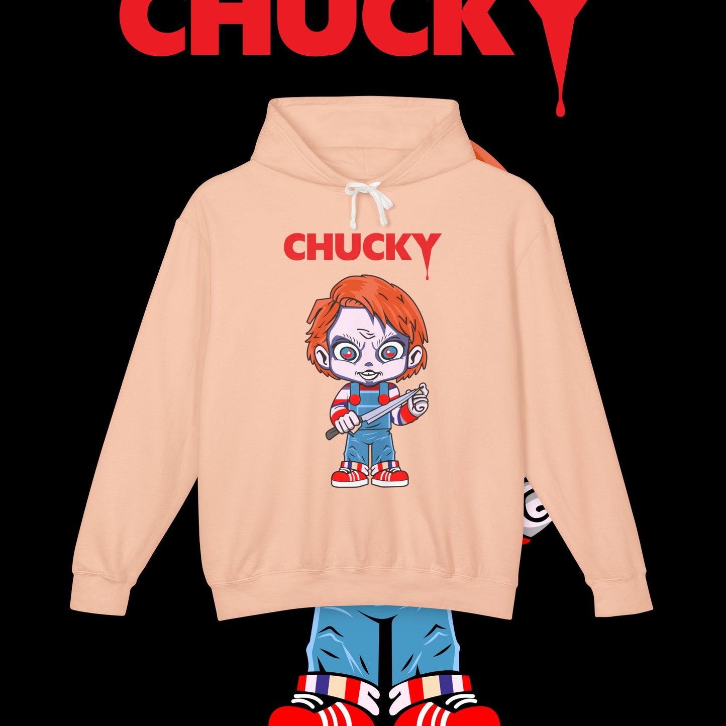 Chucky Inspired Sweatshirt, Unisex Lightweight Hoodie, Halloween Costume, Horror Movie Merchandise, Casual Wear, Gift for Fans