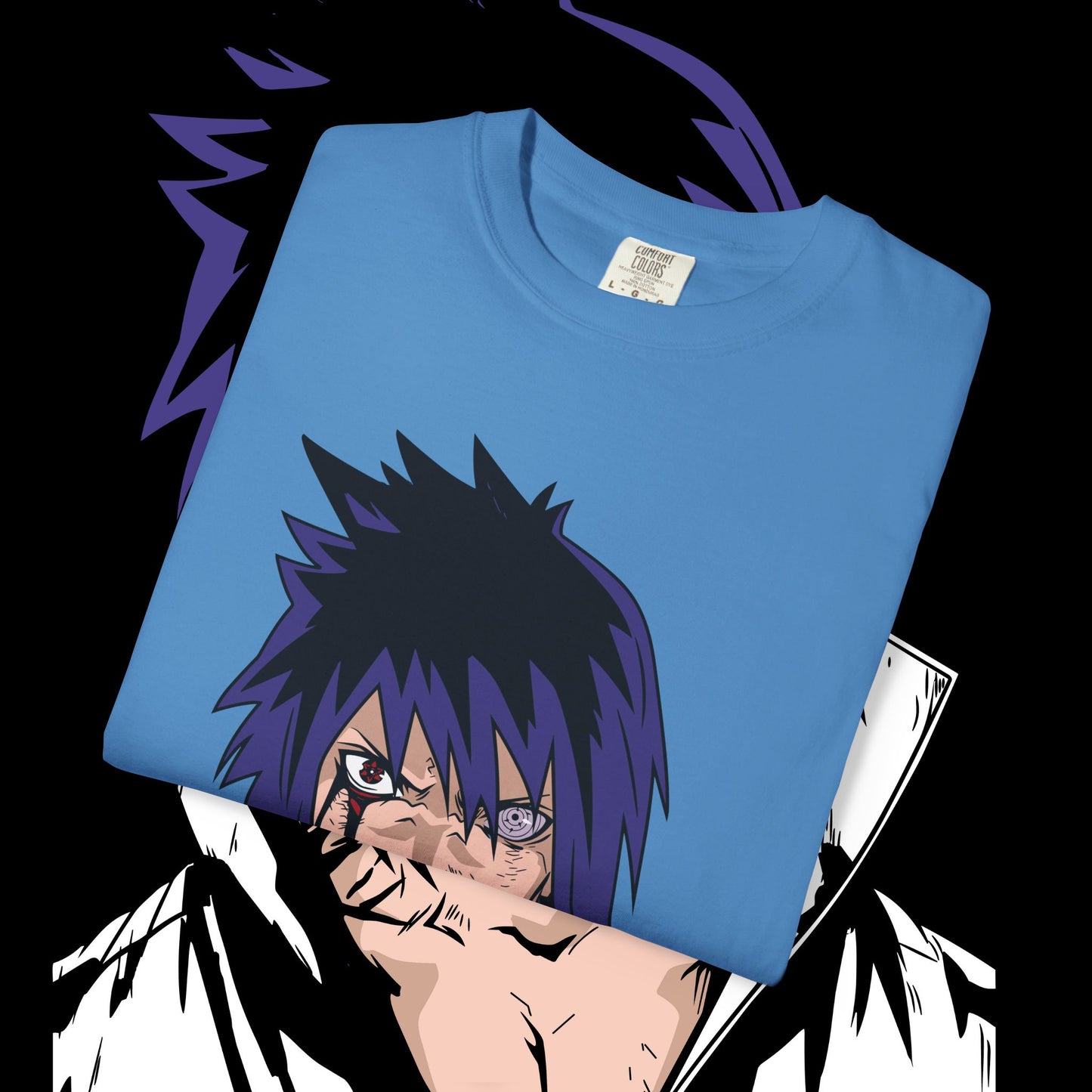 Anime Sasuke Uchiha Unisex T-shirt, Geometric Anime Tee, Japanese Cartoon Shirt, Manga Fan Apparel, Naruto Character Top