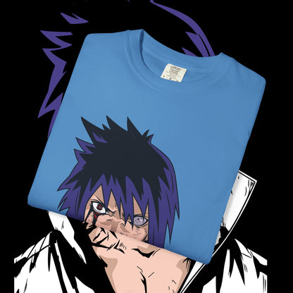 Anime Sasuke Uchiha Unisex T-shirt, Geometric Anime Tee, Japanese Cartoon Shirt, Manga Fan Apparel, Naruto Character Top