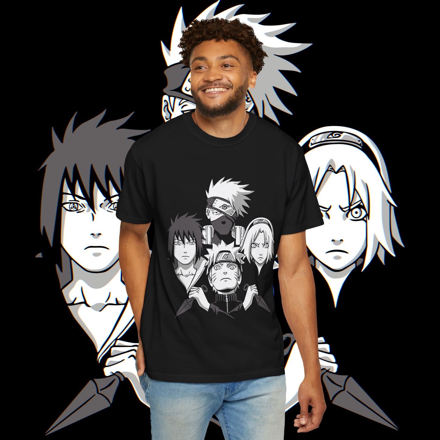 Naruto Team 7 T-shirt, Anime Graphic Tee, Unisex Tee, Casual Top, Gift for Anime Fans, Manga Shirt