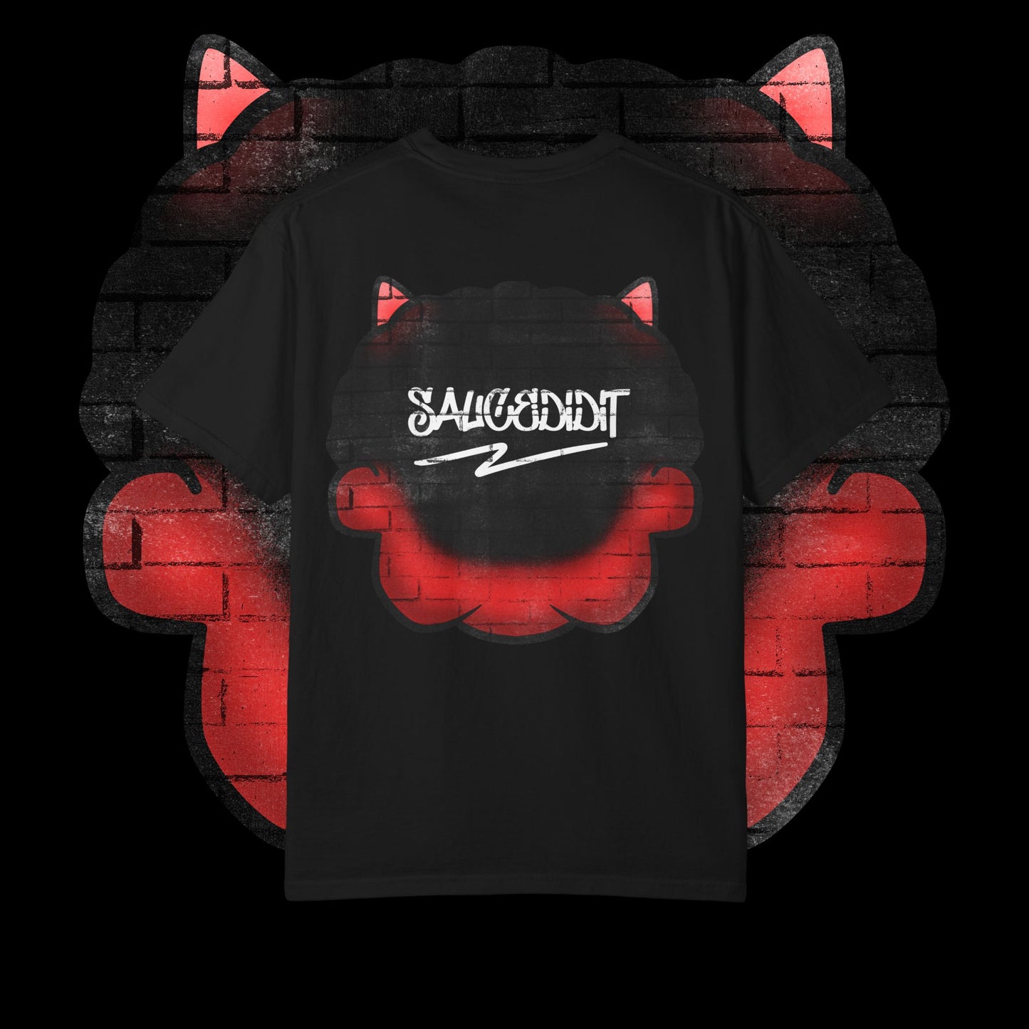 Devil Grin T-Shirt — Retro Graffiti Streetwear with 'SAVEDBYDT' Back Logo