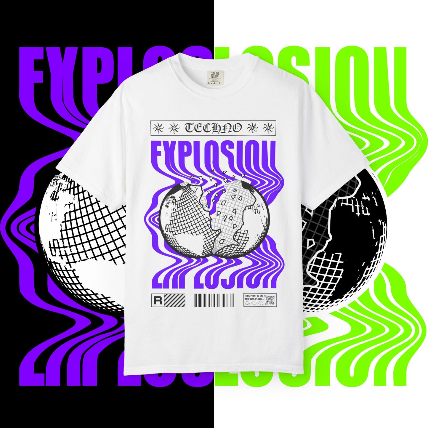 Techno Explosion Unisex T-Shirt, Electric Vibe Tee, Rave Shirt, Festival Wear, Music Lover Gift
