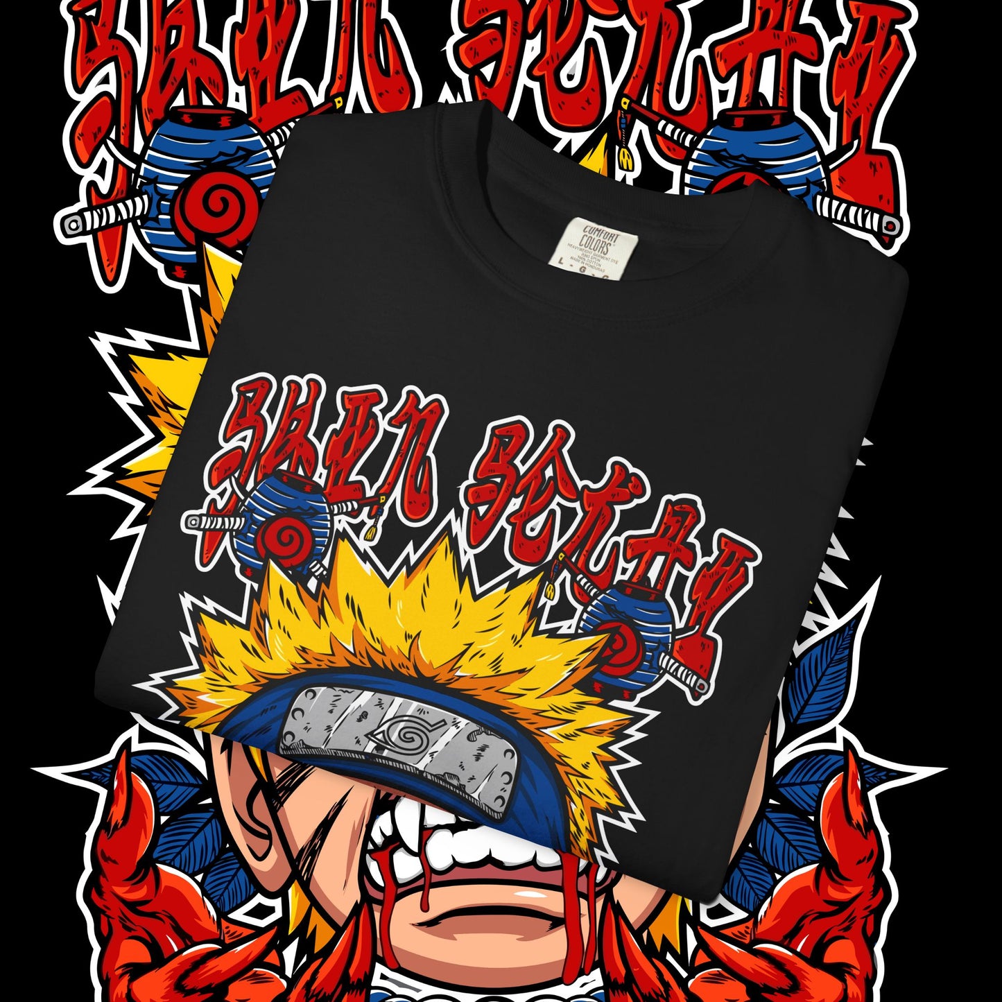 Naruto Nine Tails Faze T-shirt, Anime Graphic Tee, Unisex Cotton Shirt, Japanese Manga Merch, Cool Streetwear Top