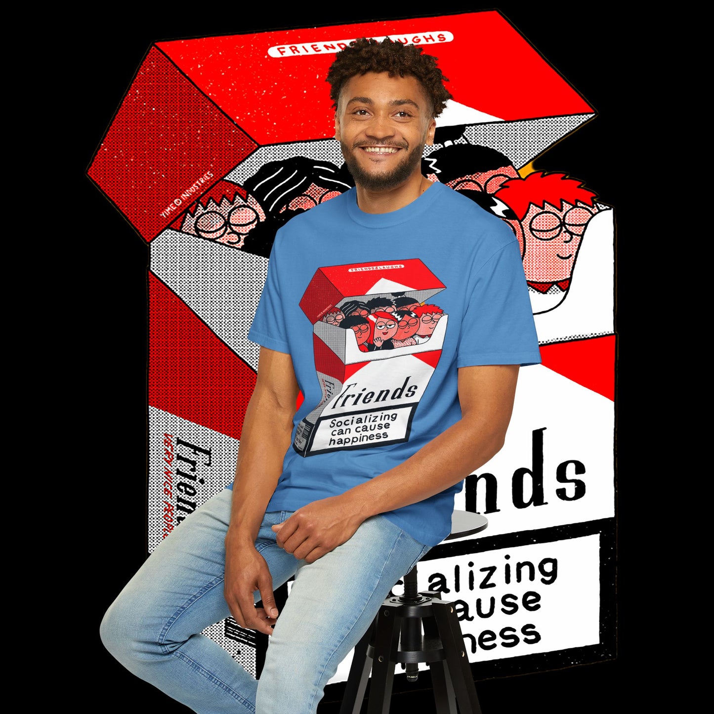 Friends-Themed T-Shirt, Unisex Tee, Garment-Dyed Shirt, TV Show Fan Gift, Vintage Style Top