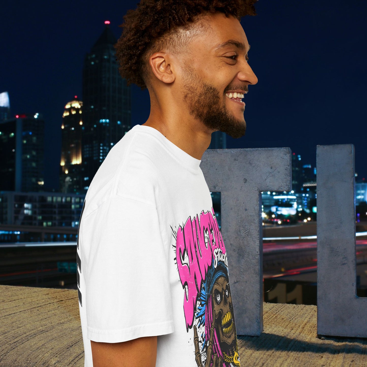 Graphic T-Shirt — "Saucedidit" Skull Design | Born Broke Die Rich Streetwear