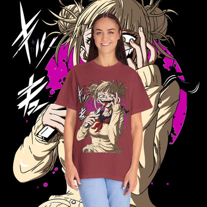 Anime Himiko Toga Unisex Garment-Dyed T-shirt, My Hero Academia, Villain Shirt, Cosplay Tee, Manga Fan Top