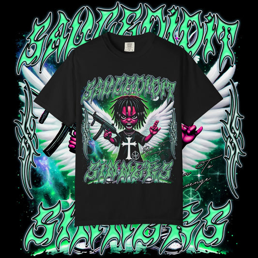 Sinners Green Unisex Garment-Dyed T-shirt