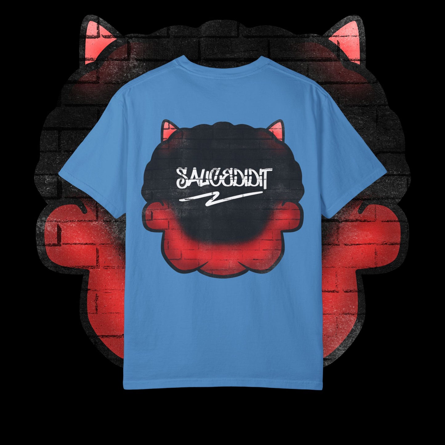 Devil Grin T-Shirt — Retro Graffiti Streetwear with 'SAVEDBYDT' Back Logo