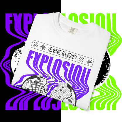 Techno Explosion Unisex T-Shirt, Electric Vibe Tee, Rave Shirt, Festival Wear, Music Lover Gift