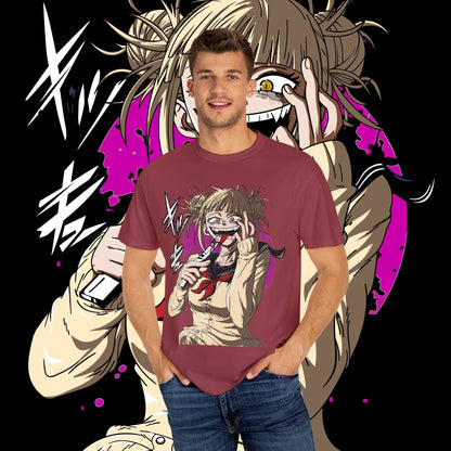 Anime Himiko Toga Unisex Garment-Dyed T-shirt, My Hero Academia, Villain Shirt, Cosplay Tee, Manga Fan Top