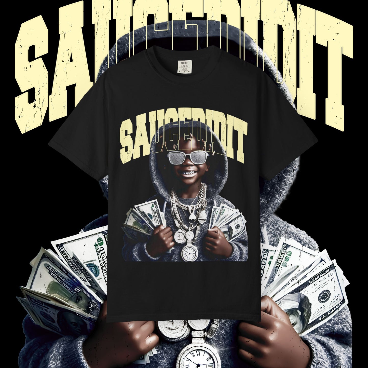 Saucedidit Unisex Garment-Dyed T-shirt - Hip Hop Style Tee, Streetwear Fashion, Unique Gift for Music Lovers, Casual Everyday Wear