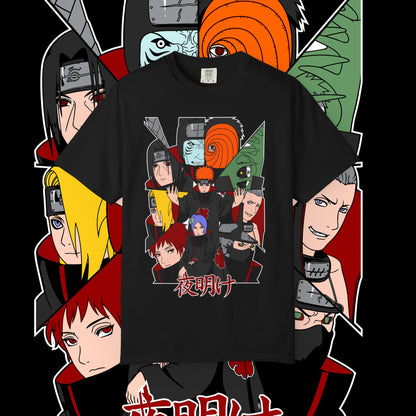 Naruto Akatsuki T-shirt, Anime Tee, Manga Shirt, Japanese Cartoon Top, Unisex Clothing