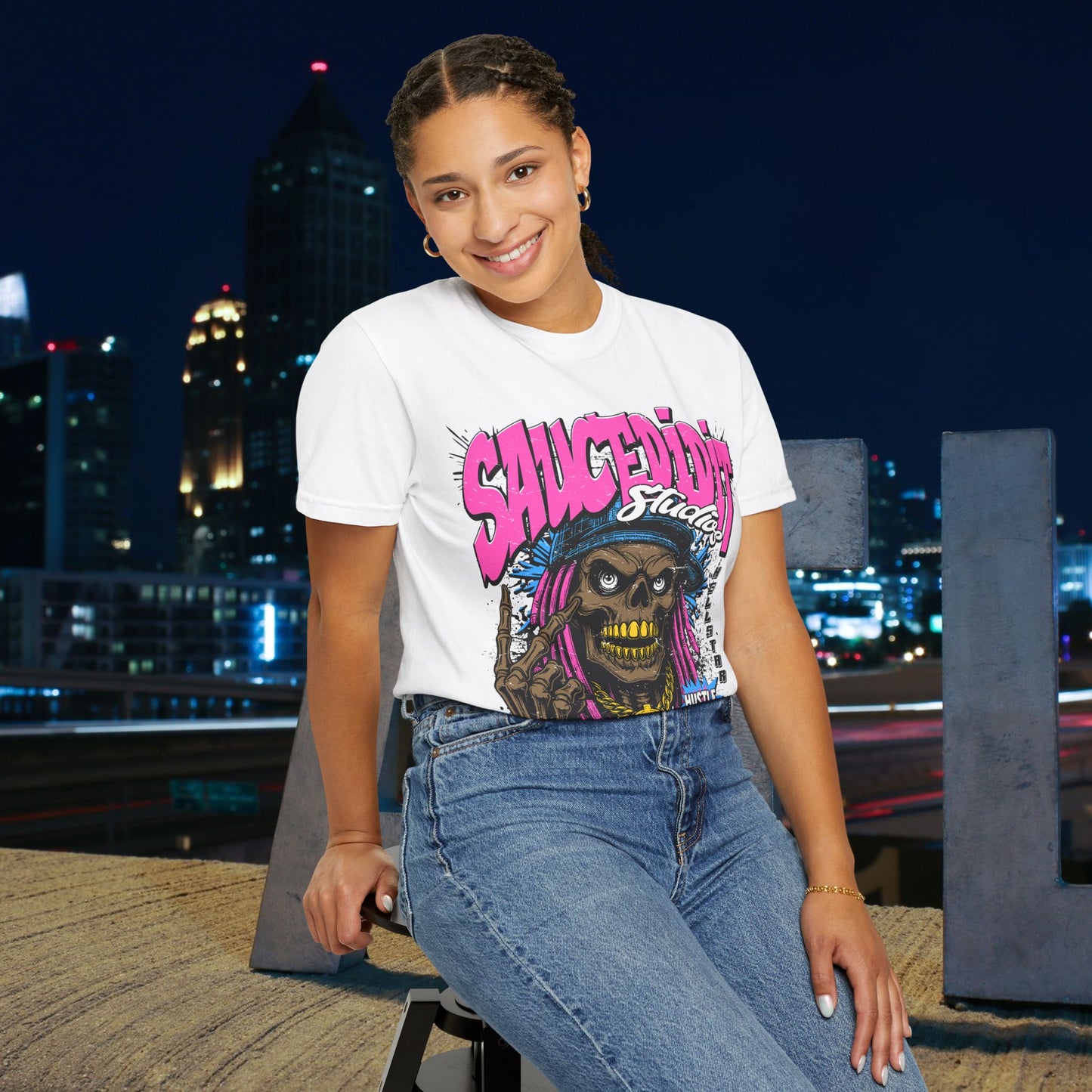 Graphic T-Shirt — "Saucedidit" Skull Design | Born Broke Die Rich Streetwear