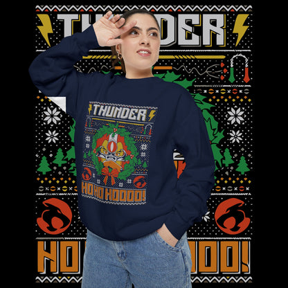 Thunder Ho Ho Ho! Holiday Sweatshirt — Retro Christmas Graphic Sweater