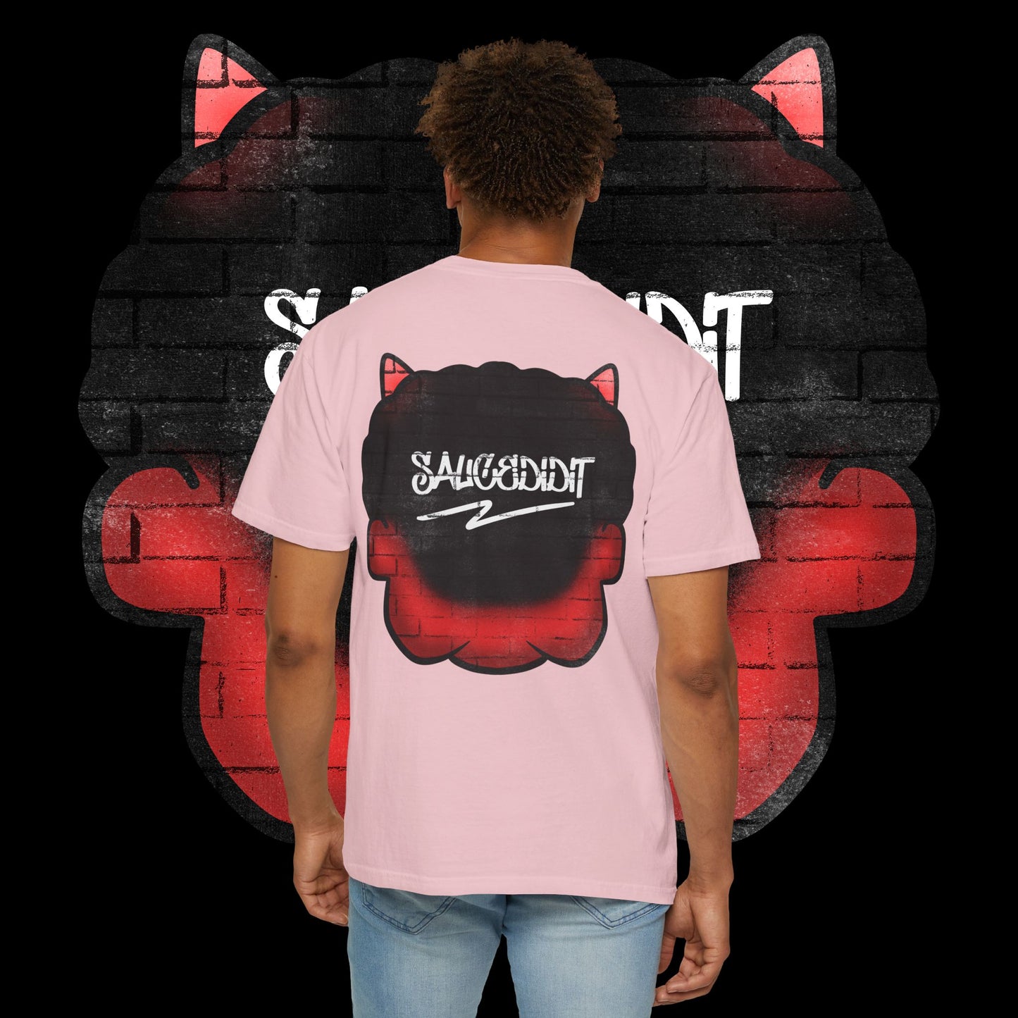 Devil Grin T-Shirt — Retro Graffiti Streetwear with 'SAVEDBYDT' Back Logo