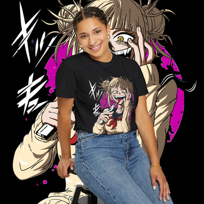 Anime Himiko Toga Unisex Garment-Dyed T-shirt, My Hero Academia, Villain Shirt, Cosplay Tee, Manga Fan Top