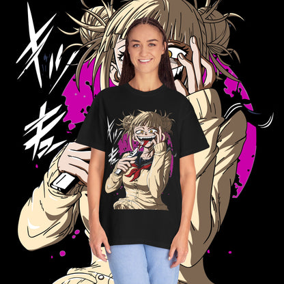 Anime Himiko Toga Unisex Garment-Dyed T-shirt, My Hero Academia, Villain Shirt, Cosplay Tee, Manga Fan Top