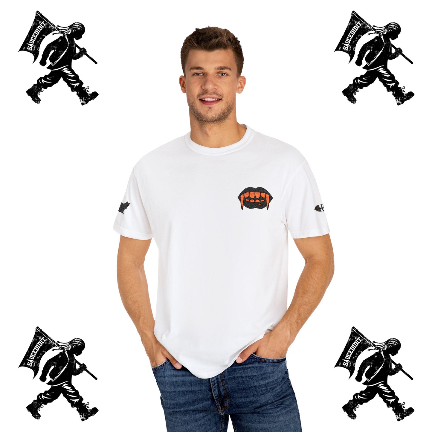 Limited Edition Saucedidit Spooky Halloween Embroidery T-shirt, Embroidered Shirt, Halloween Shirt, Spooky Tee, Unisex Tee, Halloween