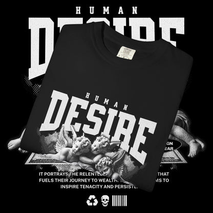 Human Desire Unisex Garment-Dyed T-shirt, Vintage Tee, Graphic Top, Trendy Shirt, Minimalist Clothing, Hipster Apparel