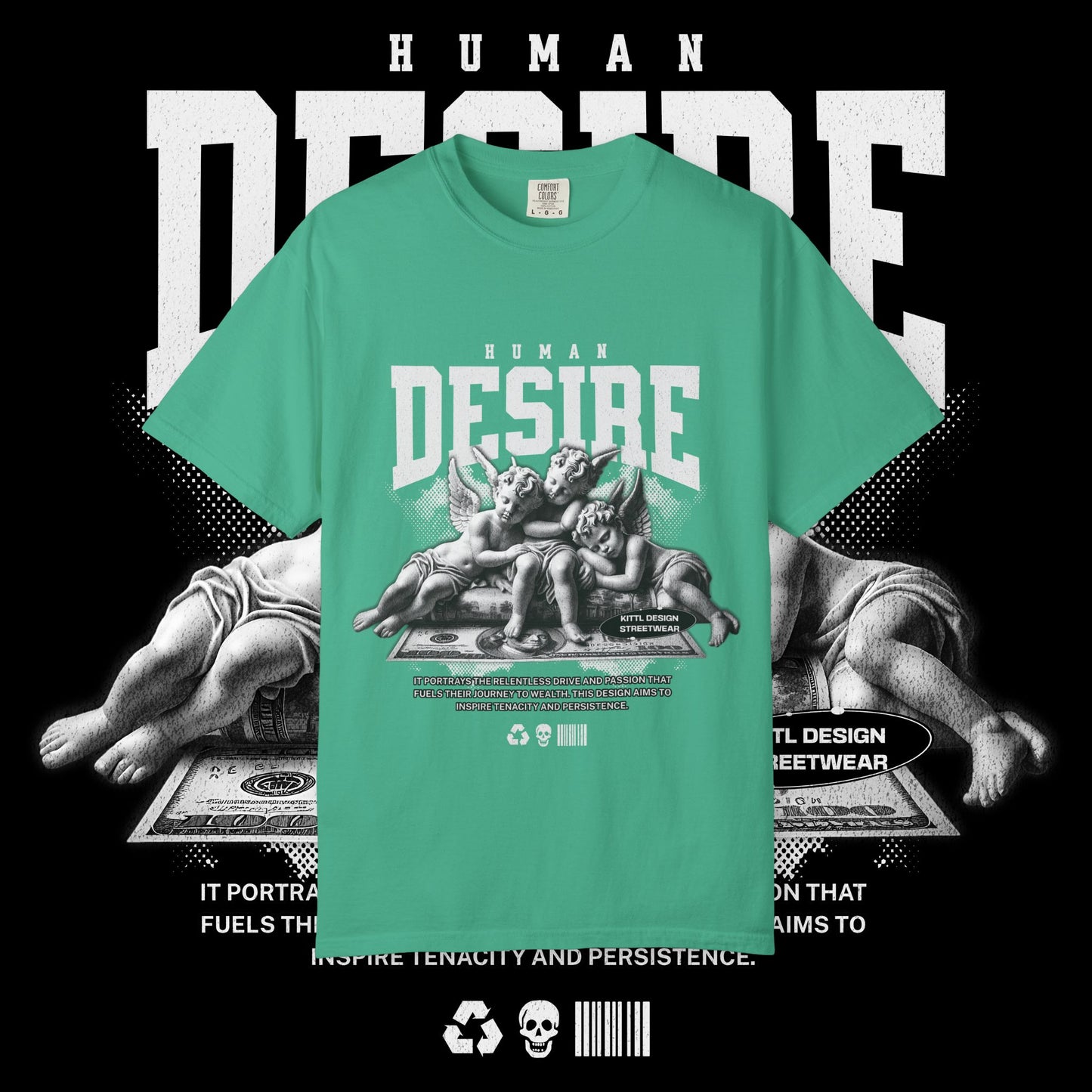 Human Desire Unisex Garment-Dyed T-shirt, Vintage Tee, Graphic Top, Trendy Shirt, Minimalist Clothing, Hipster Apparel