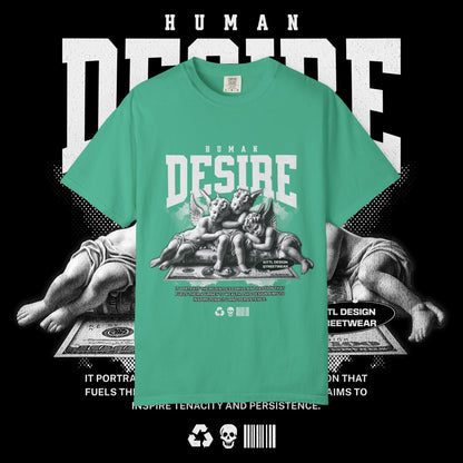 Human Desire Unisex Garment-Dyed T-shirt, Vintage Tee, Graphic Top, Trendy Shirt, Minimalist Clothing, Hipster Apparel