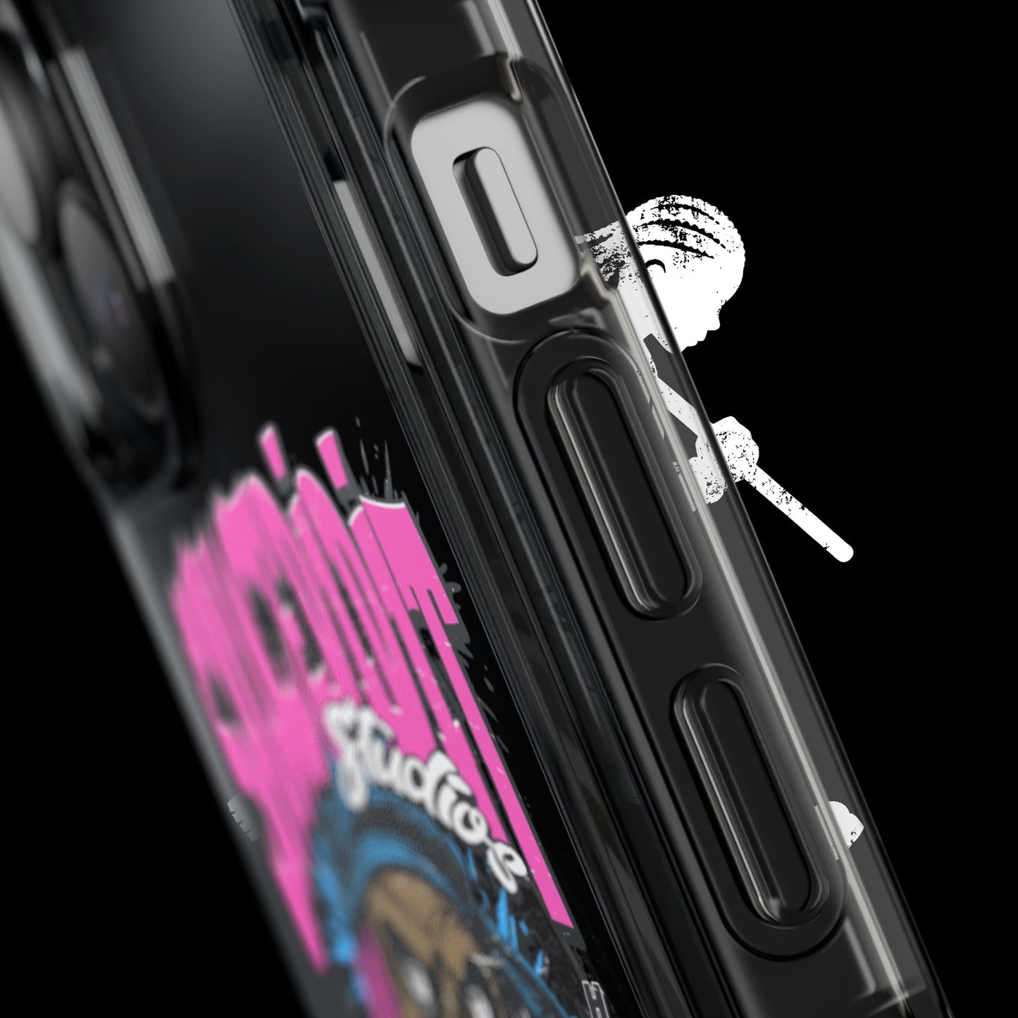 Clear Magnetic Phone Case — "Saucedidit" Skull Hustle Design (Born Broke Die Rich)