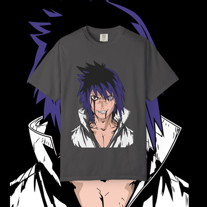 Anime Sasuke Uchiha Unisex T-shirt, Geometric Anime Tee, Japanese Cartoon Shirt, Manga Fan Apparel, Naruto Character Top