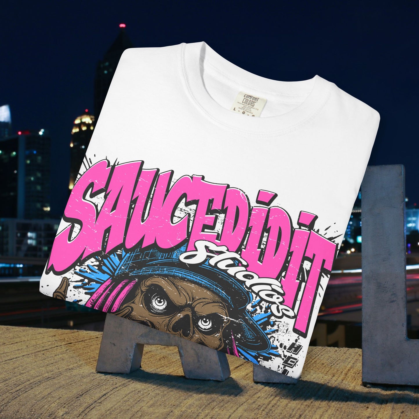 Graphic T-Shirt — "Saucedidit" Skull Design | Born Broke Die Rich Streetwear