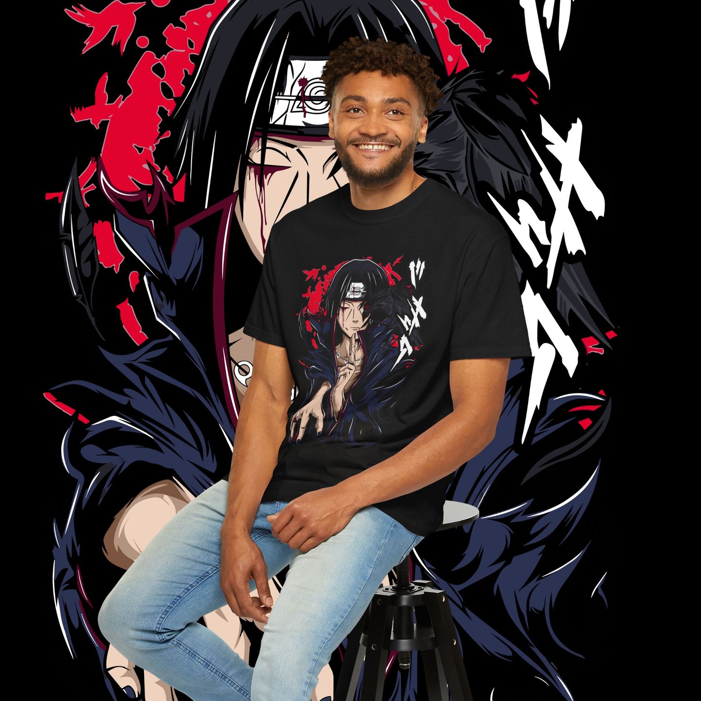 Itachi Uchiha T-shirt for Anime Fans, Graphic Tee, Japanese Manga Shirt, Naruto Inspired Apparel, Black Tee