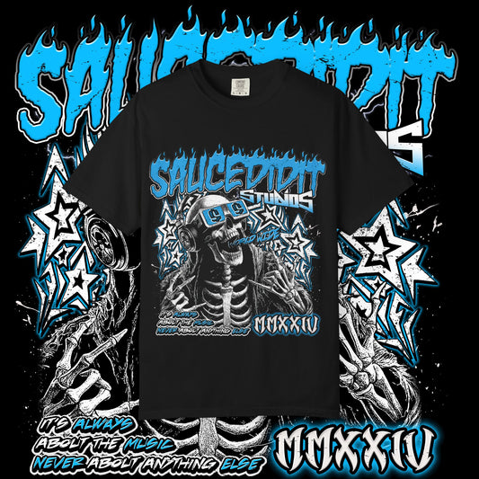 Sauced Out Skeleton Tee — "Don't Talk Too Much" Streetwear T-Shirt
