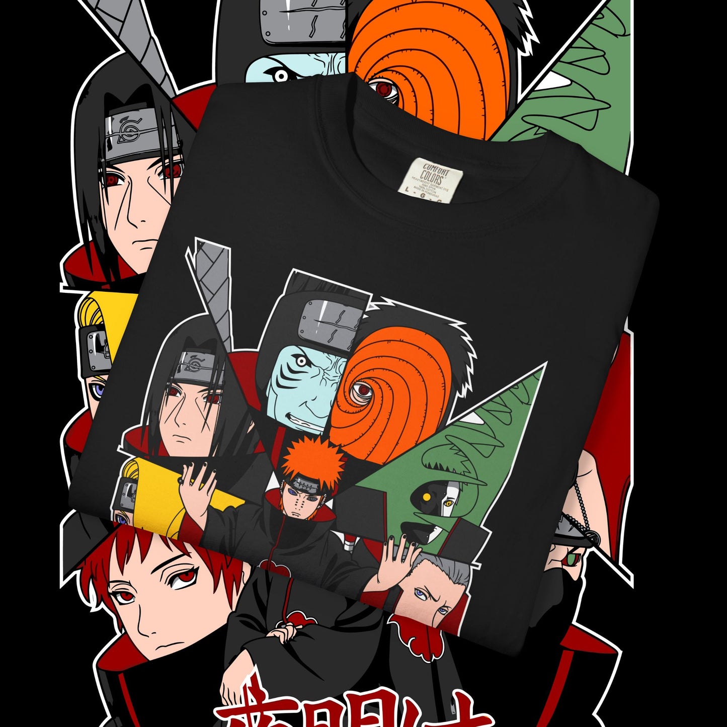 Naruto Akatsuki T-shirt, Anime Tee, Manga Shirt, Japanese Cartoon Top, Unisex Clothing