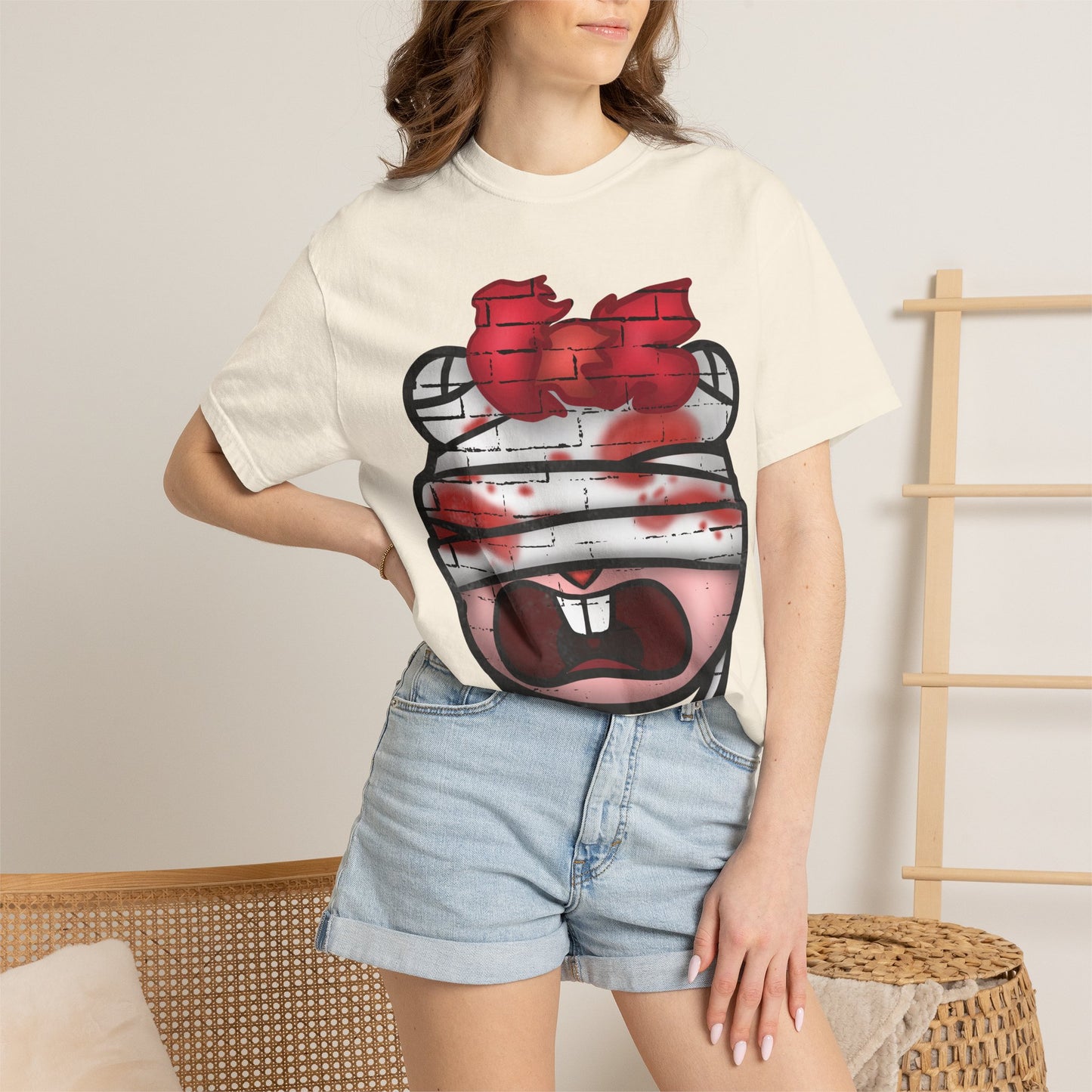 Graffiti Bandage Bear T-Shirt — 'SaucedIt' Streetwear Graphic Tee