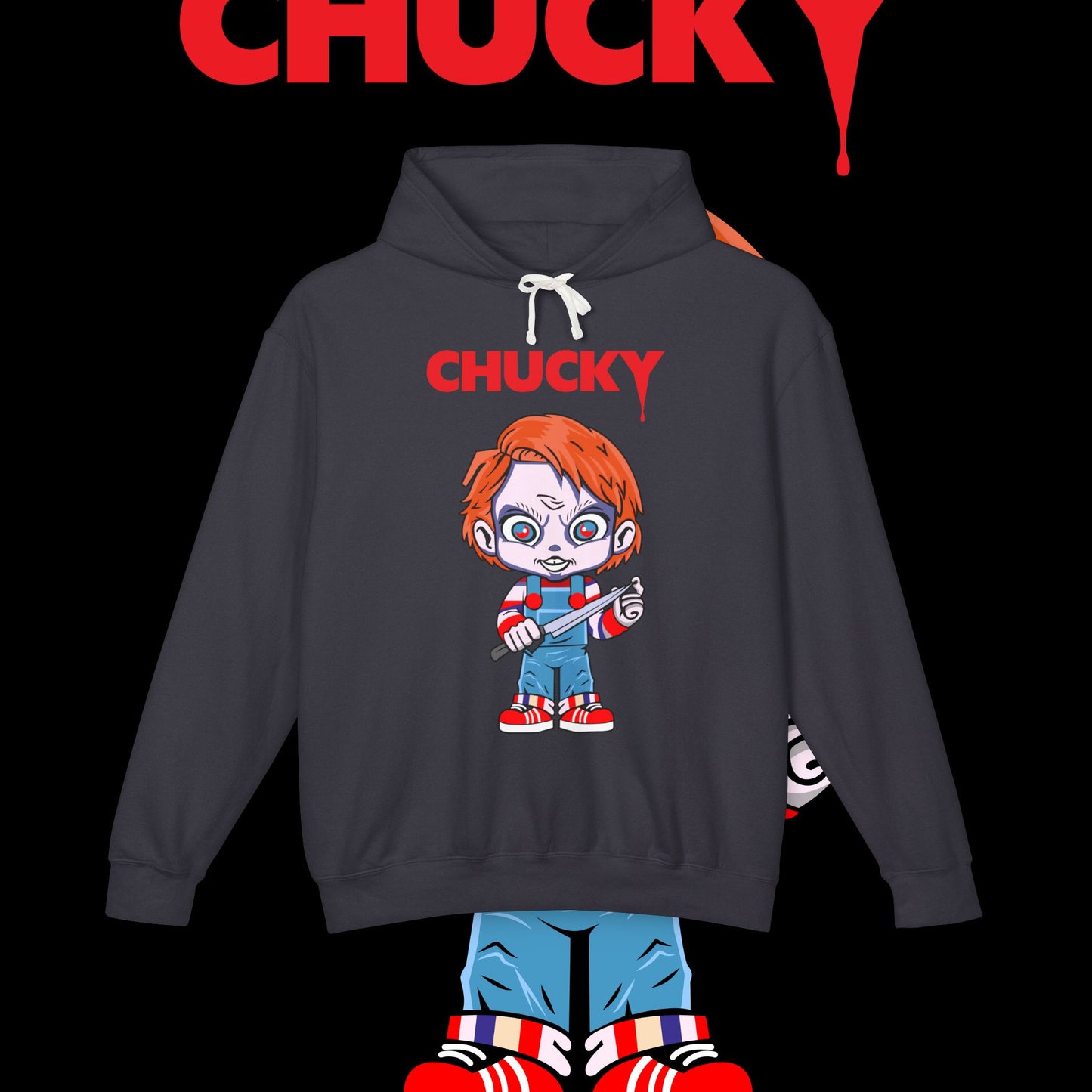 Chucky Inspired Sweatshirt, Unisex Lightweight Hoodie, Halloween Costume, Horror Movie Merchandise, Casual Wear, Gift for Fans