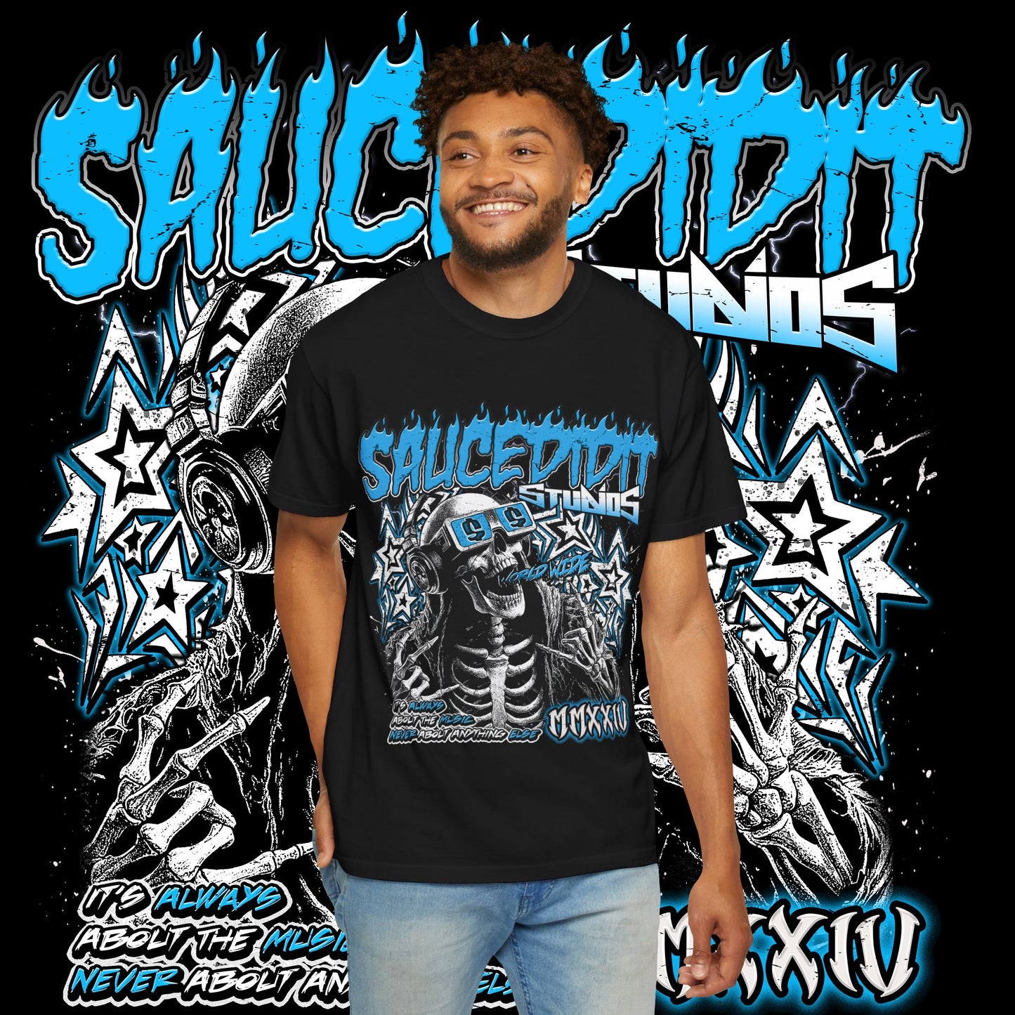 Sauced Out Skeleton Tee — "Don't Talk Too Much" Streetwear T-Shirt
