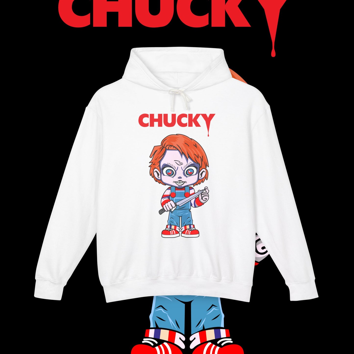 Chucky Inspired Sweatshirt, Unisex Lightweight Hoodie, Halloween Costume, Horror Movie Merchandise, Casual Wear, Gift for Fans