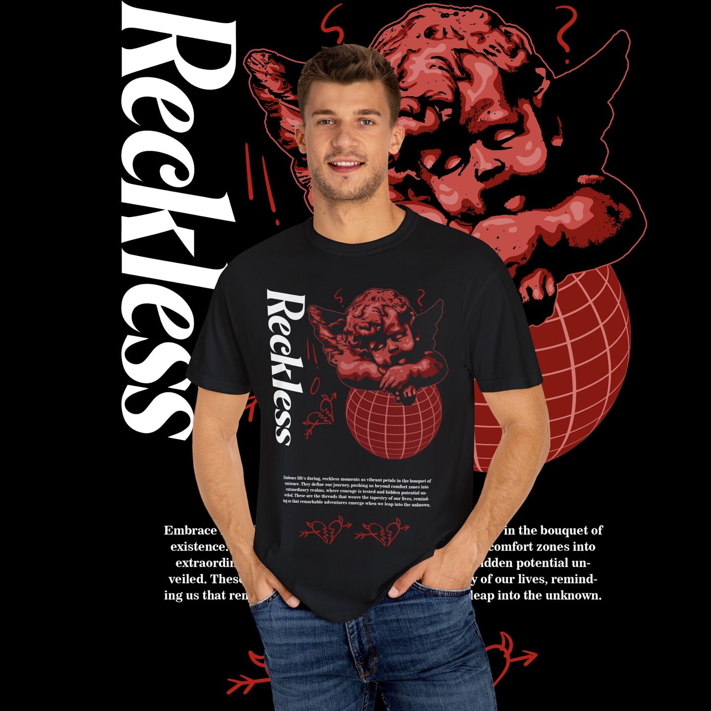 Reckless Unisex T-Shirt, Vintage Graphic Tee, Casual Streetwear, Unique Gift for Him or Her, Edgy Fashion Statement