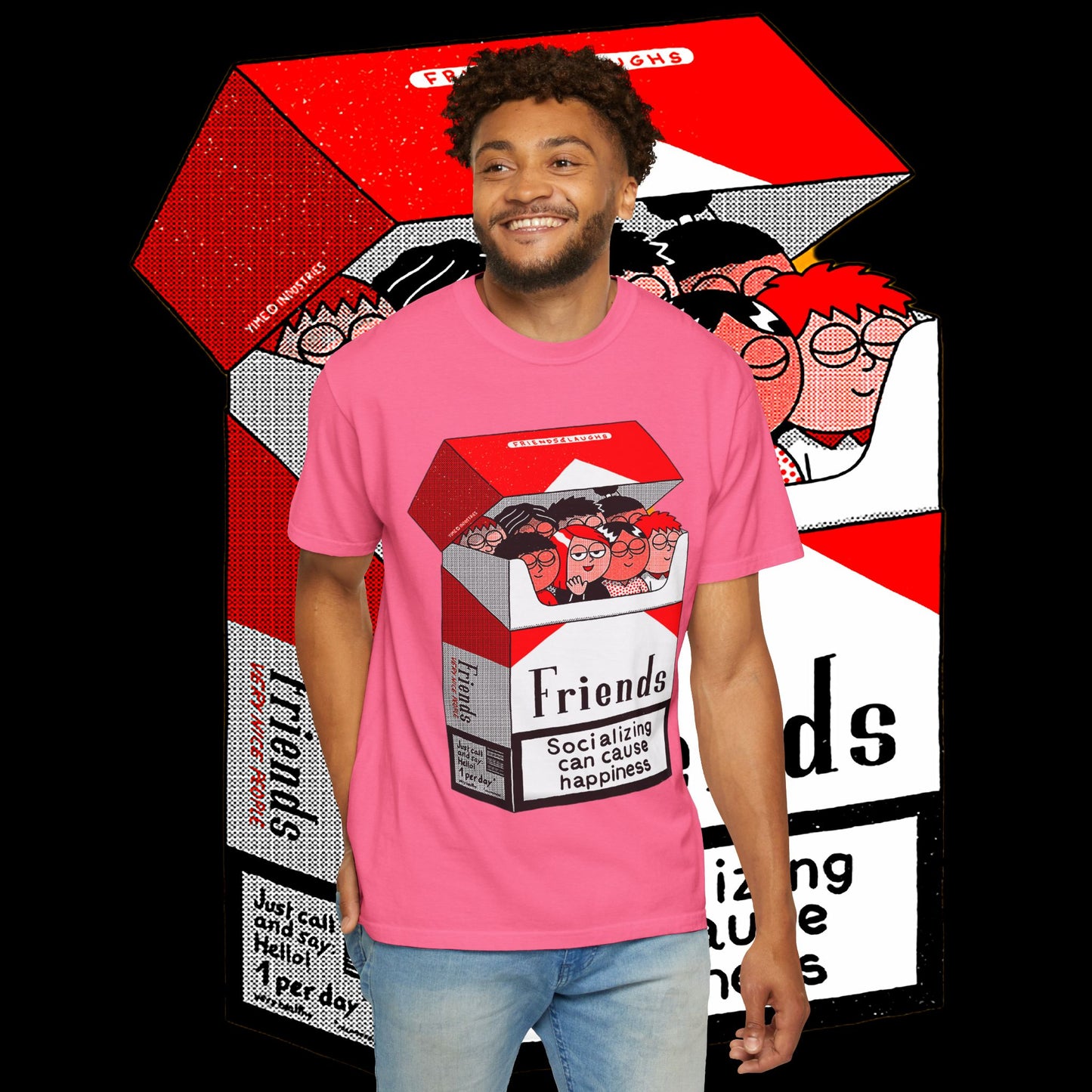 Friends-Themed T-Shirt, Unisex Tee, Garment-Dyed Shirt, TV Show Fan Gift, Vintage Style Top