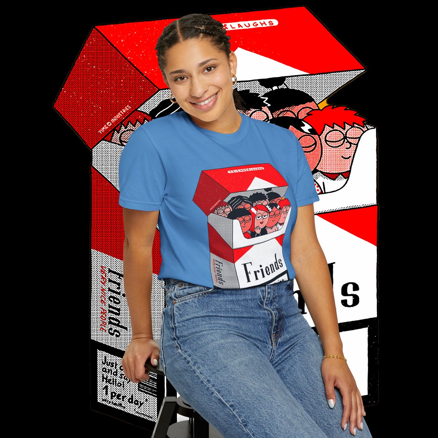 Friends-Themed T-Shirt, Unisex Tee, Garment-Dyed Shirt, TV Show Fan Gift, Vintage Style Top