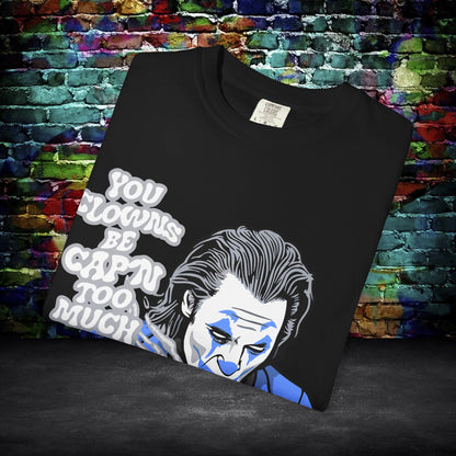 Humorous Joker Comic Art Print T-shirt, Last Laugh Design, Funny Tee, Unisex Shirt, Gift for Comic Book Fans
