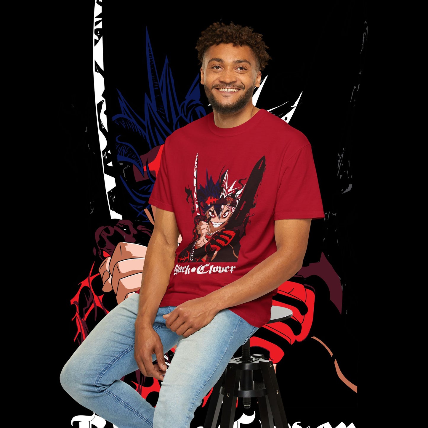 Black Clover Asta Demon Form Red Black Flame Unisex T-shirt, Anime Shirt, Manga Tee, Japanese Graphic Top, Cosplay Costume, Otaku Clothing