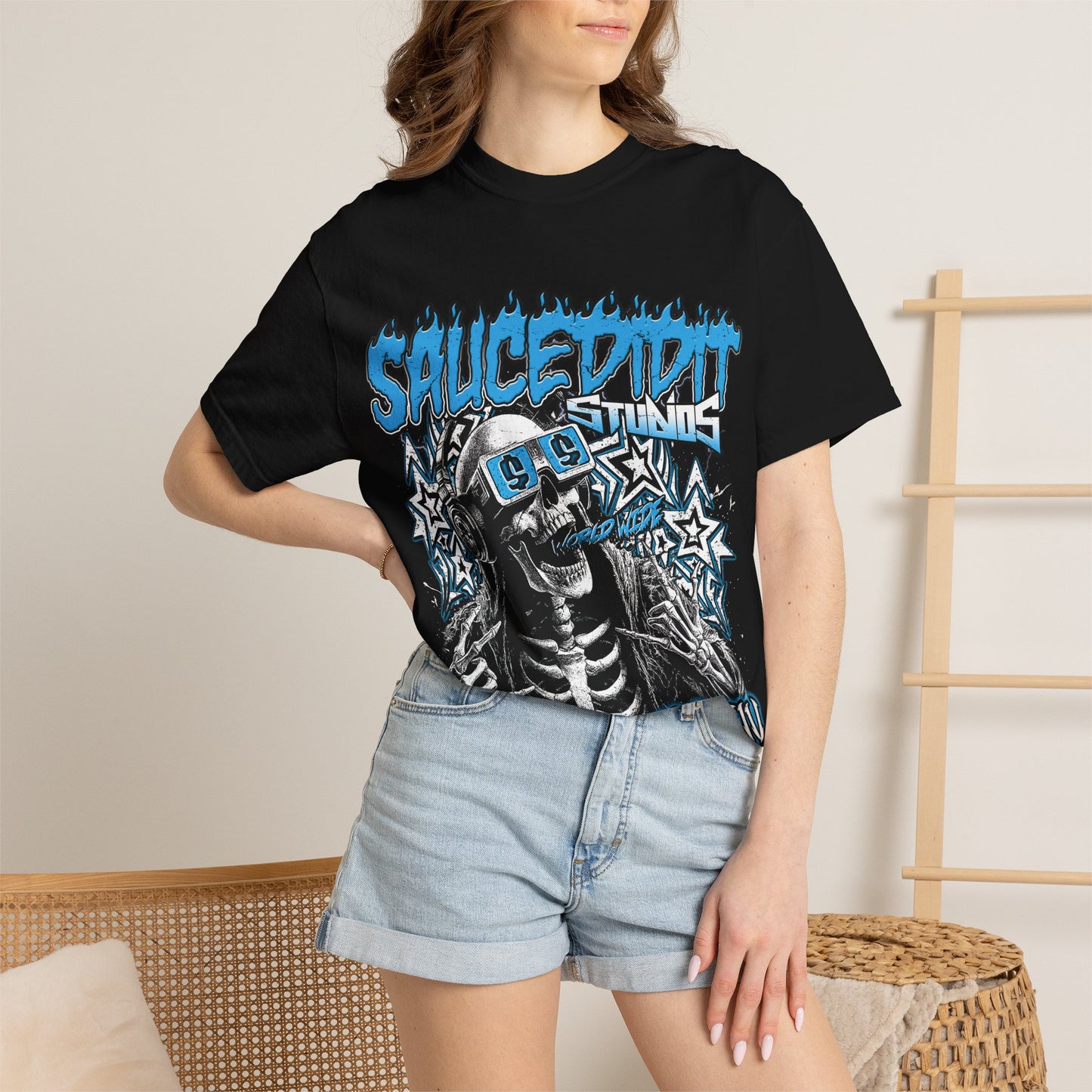 Sauced Out Skeleton Tee — "Don't Talk Too Much" Streetwear T-Shirt