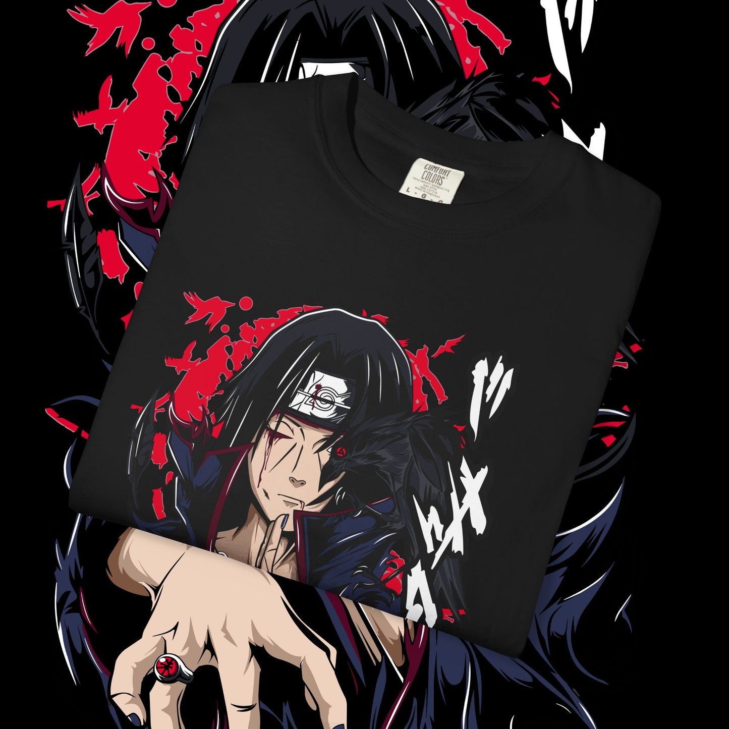 Itachi Uchiha T-shirt for Anime Fans, Graphic Tee, Japanese Manga Shirt, Naruto Inspired Apparel, Black Tee
