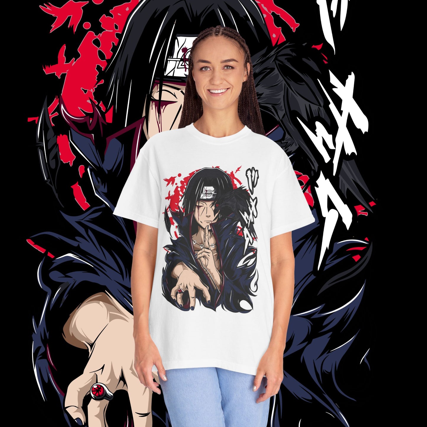 Itachi Uchiha T-shirt for Anime Fans, Graphic Tee, Japanese Manga Shirt, Naruto Inspired Apparel, Black Tee
