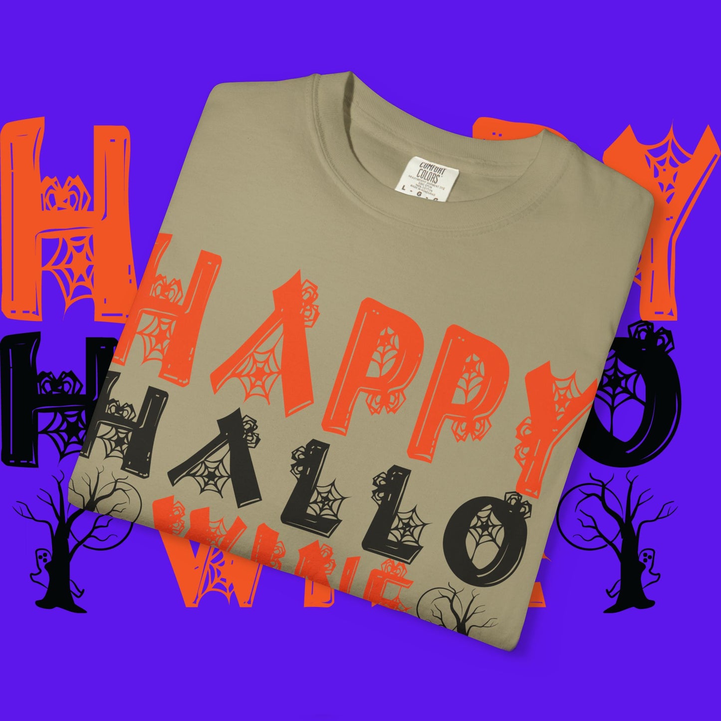 Hallowine T-Shirt, Halloween Tee, Spooky Celebration Shirt, Fall Festivity Apparel, Fun Halloween Gift, Unisex Garment-Dyed Tee