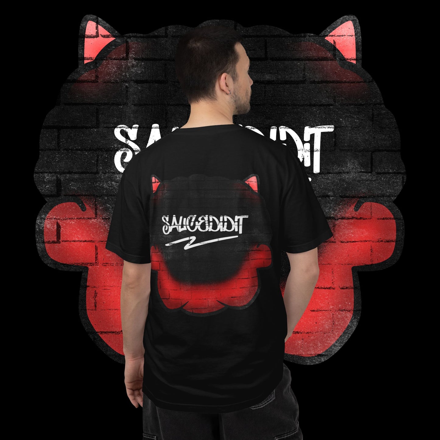 Devil Grin T-Shirt — Retro Graffiti Streetwear with 'SAVEDBYDT' Back Logo