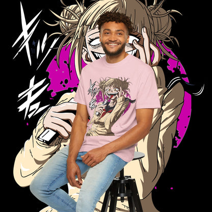 Anime Himiko Toga Unisex Garment-Dyed T-shirt, My Hero Academia, Villain Shirt, Cosplay Tee, Manga Fan Top