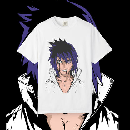 Anime Sasuke Uchiha Unisex T-shirt, Geometric Anime Tee, Japanese Cartoon Shirt, Manga Fan Apparel, Naruto Character Top